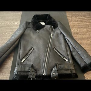 zara leather fur jacket
